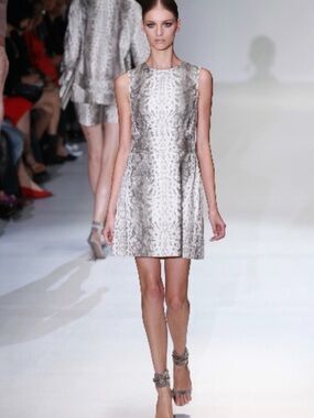 GUCCI Runway Couture Roccia Python Leather Dress ITALY Size 40 NEW